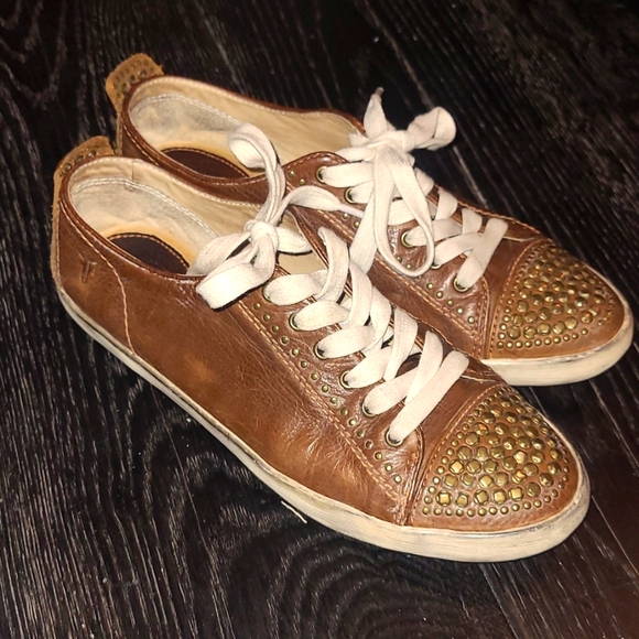 Frye Shoes - FRYE (Size 8) Leather w Brass Studs Sneakers